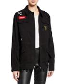 Zip-front Utility Jacket W/ Patches