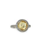 Legacy Round Canary Crystal & Sapphire Ring,