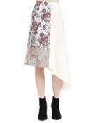 Brocade Patch Midi Skirt, Winter White