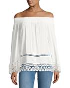 Smocked Off-the-shoulder Blouse