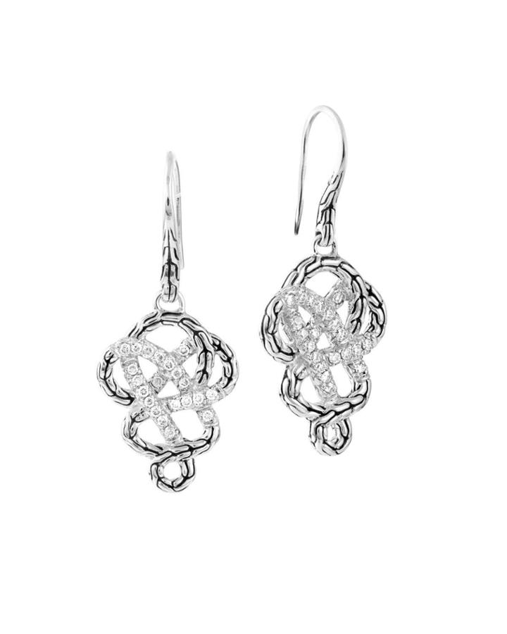 Classic Chain Woven Diamond Drop Earrings