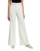 Wide-leg Wool Crepe Trousers