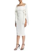 Fenland Flutter-sleeve Crepe