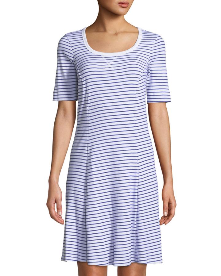 1/2-sleeve Striped