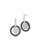 18k Diamond Pav&eacute; Circle Drop Earrings