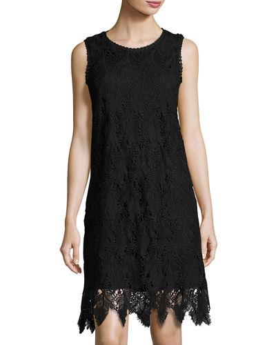 Sleeveless Lace-overlay Dress