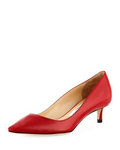 Romy Patent Kitten-heel Pump, Red