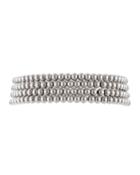 Rhodium Plated Beaded Stretch Bracelets,