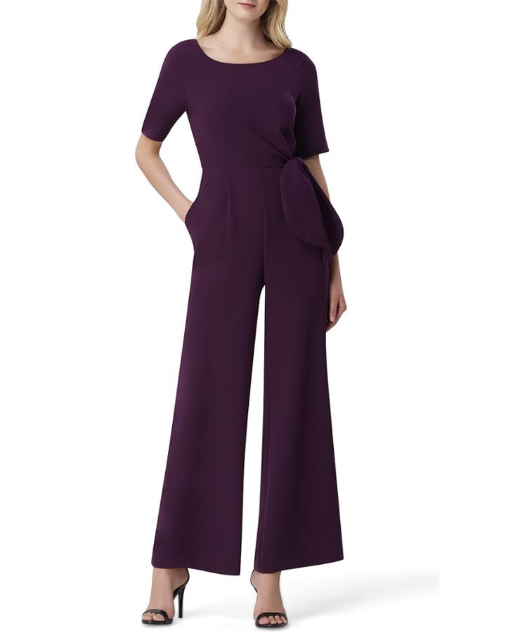 Side-tie Crepe Jumpsuit