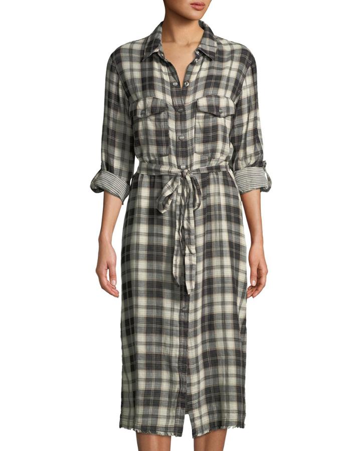Boyfriend For Life Plaid Snap-front Shirtdress, Plaid