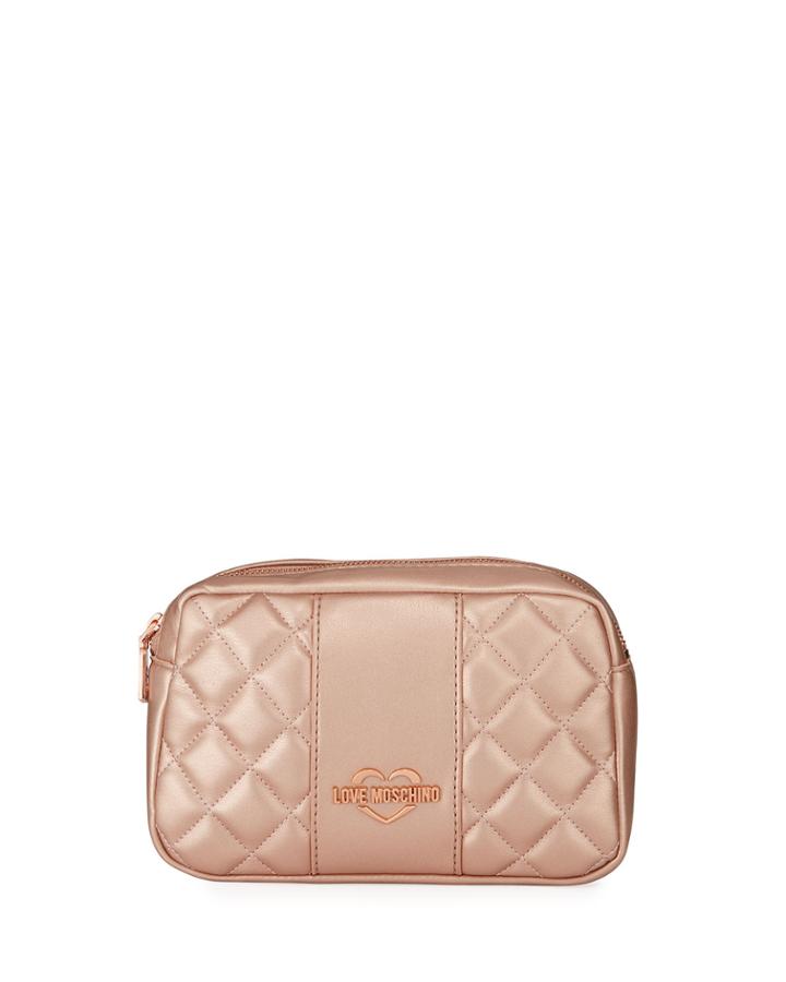 Borsa Quilted Metallic Faux-leather Belt Bag