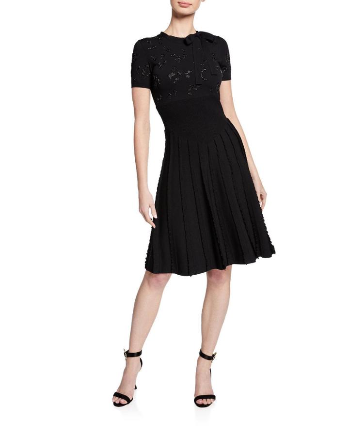 Embellished Fit-and-flare Dress