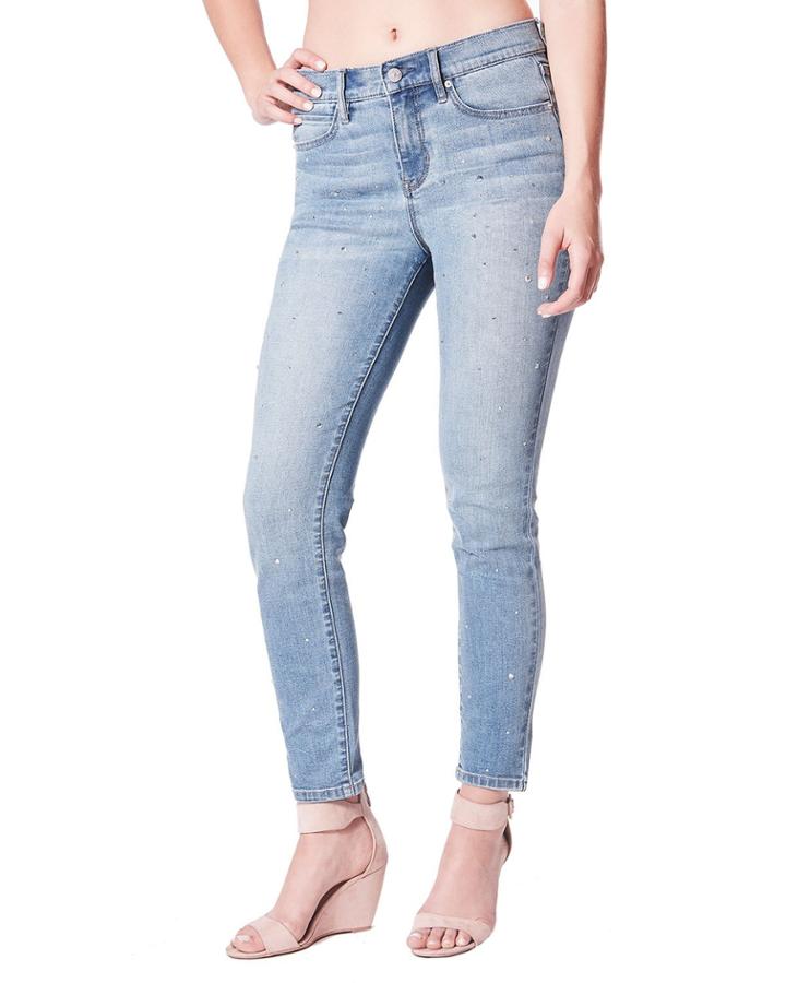 High-rise Skinny-leg Jeans With Crystals