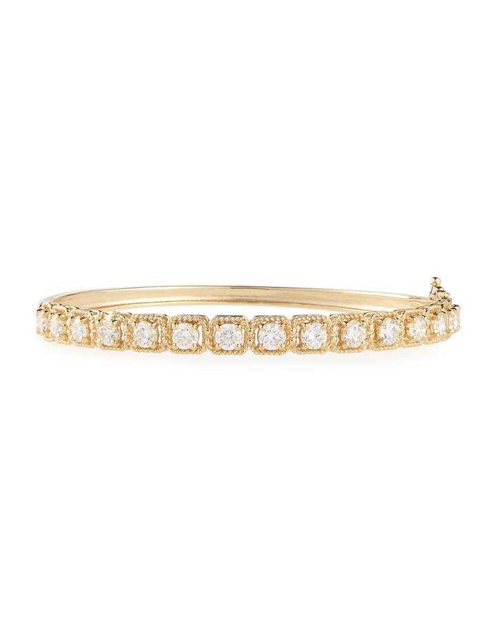 Neiman Marcus 14k Yellow Gold Diamond Bangle Bracelet, 2.0tcw, Women's