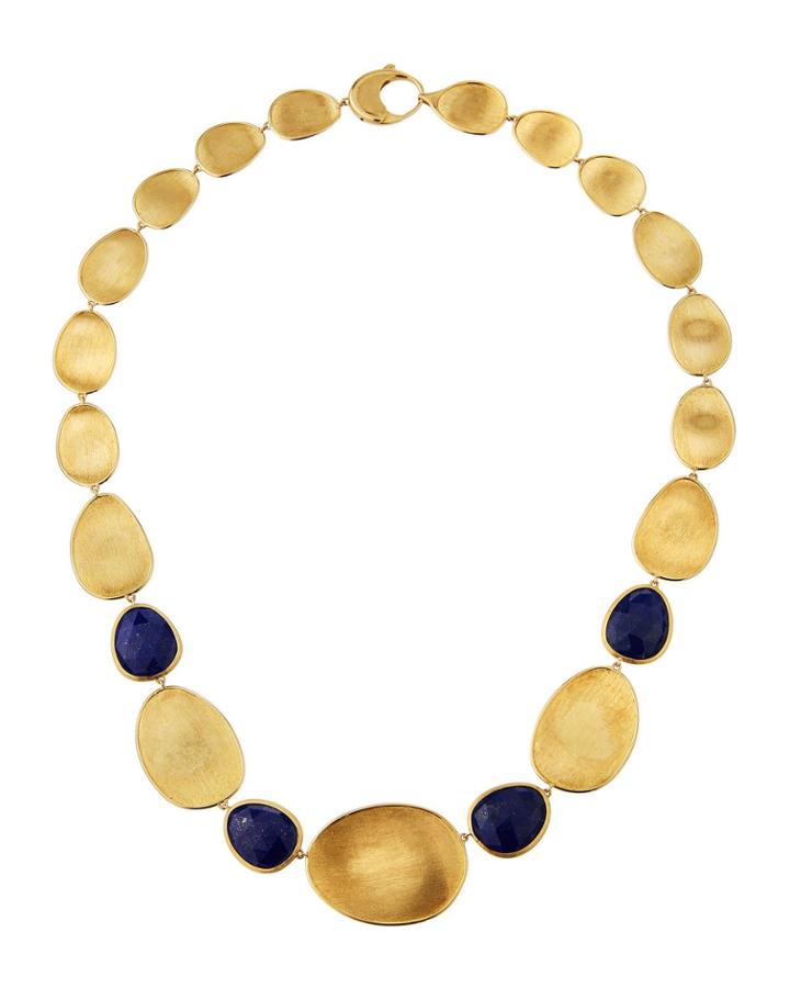 Lunaria Medium 18k Gold & Lapis Collar Necklace
