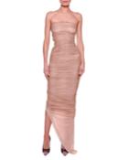 Strapless Bustier Ruched Gown