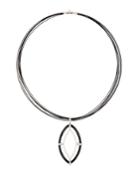 Noir Cable & Diamond Marquise Pendant Necklace