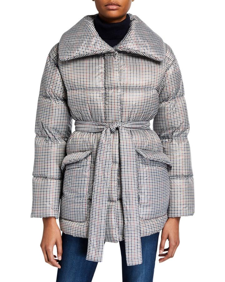 Belted Down/feather Puffer Coat