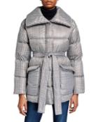 Belted Down/feather Puffer Coat
