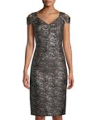 Twilight Rose Brocade Slit-shoulder