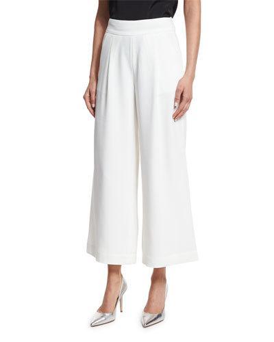 Sight Wide-leg Ankle Pants, White