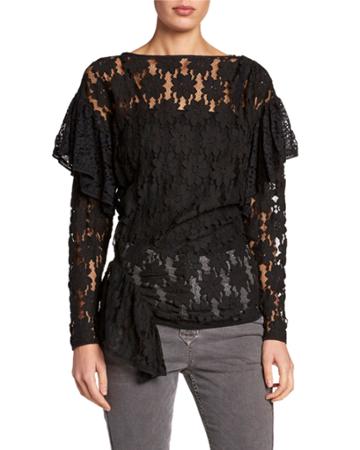 Vinny Lace Boat-neck Blouse