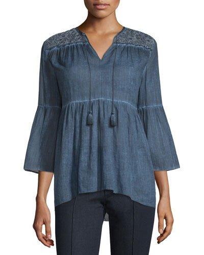 Dayna 3/4-sleeve Peasant Blouse,