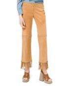 Suede Whipstitch Fringe Pants