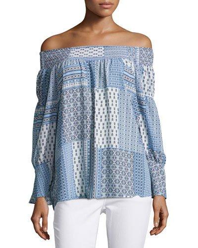 Smocked Off-the-shoulder Top