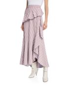 Stripe Poplin Ruffle Wrap