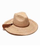 Zenyatta Straw Panama Hat W/ Braided Raffia Band, Natuaral/brown