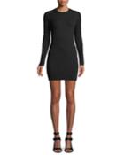 Ribbed Long-sleeve Stapled