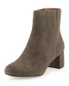 Chunky Heel Zip-up Bootie, Night