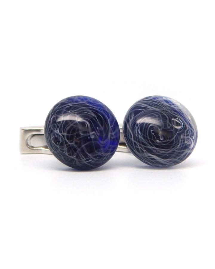Marbled Round Glass Cufflinks