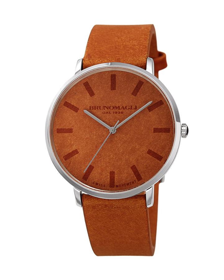 Men's 42mm Roma Minimalist Watch W/ Leather Dial, Tan/steel