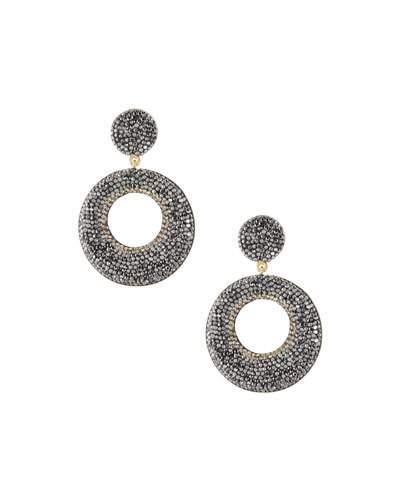 Mod Metallic Beaded Double-drop Earrings