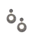Mod Metallic Beaded Double-drop Earrings