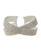 Rhinestone Crisscross Cuff Bracelet