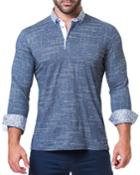 Men's Newton Check Navy Long-sleeve Polo