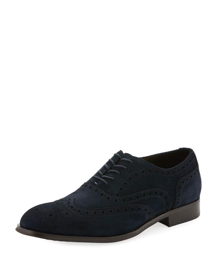 Men's Suede Wing-tip Dress