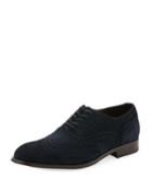 Men's Suede Wing-tip Dress