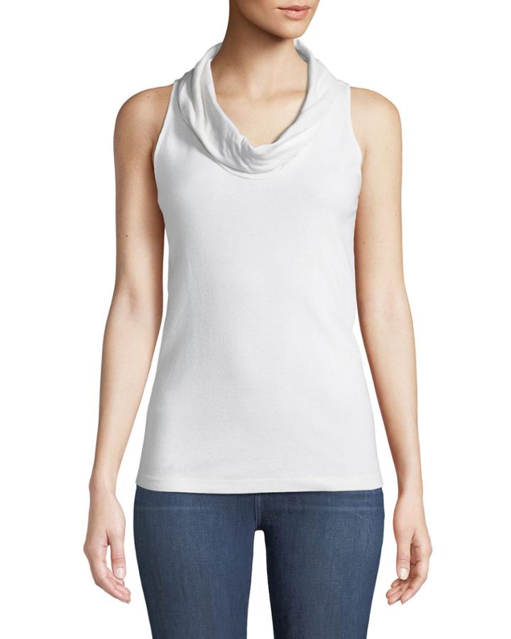 Cowl-neck Jersey Tank