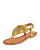 Bamboo Cutout Thong Sandal,