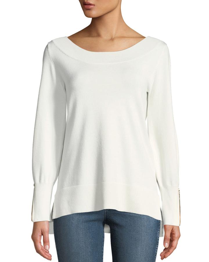 Zip-cuff Bishop-sleeve Oversized