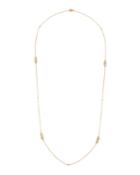 Pave Mother-of-pearl Mirror Slice Wrap Necklace
