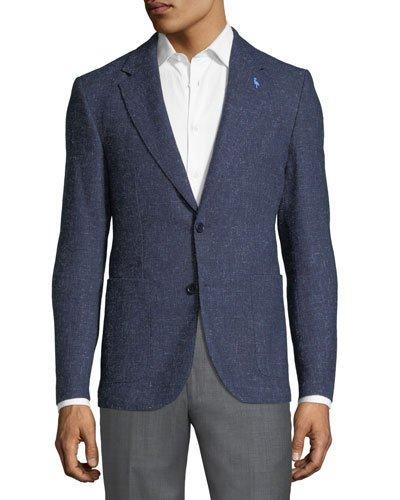 Solid Slub Sport Coat, Blue
