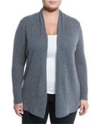 Cashmere Open-front Computer Cardigan, Derby Gray,