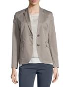 Two-button Cotton Blazer, Taupe
