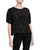 Jonelle Embellished Short-sleeve Blouse
