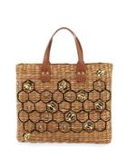 The Hive Honeycomb Straw Tote Bag, Neutral